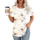 thumbnail image 1 of Fiudx Ofertas de La Semana Top Estampado con Cuello Redondo y Manga Corta Informal para Mujer a La Moda, 1 of 6