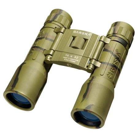 Barska Compact Blue Lens Clam Camo Green 16x32 Lucid View Camo Binoculars