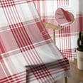 thumbnail image 5 of Red Checkered Semi Sheer Curtains 96 Inch Length 2 Panels Set, Red White Plaid Farmhouse Sheer Kitchen Curtain Privacy Voile Window Curtain for Living Room Bedroom Rod Pocket Drapes, 5 of 7
