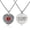 Antique Silver Red, variant on Custom Engraved Filigree Heart Medical Alert ID Necklace – Lobster Claw Clasp w/ 24" Cable Chain, Durable&Stainless Steel, Personalized Emergency Gift for Wife, Mom, & Daughter — SS/RE