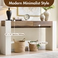 thumbnail image 5 of OKD Modern Entryway Console Table, Wooden Sofa Table with 2 Large Drawers，Entryway Table for Living Room, Hallway, Antique White, 5 of 7