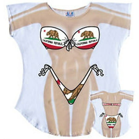 California Republic Bikini Body Tee Shirt - Cover-Up #78 (One Size Fits Most)