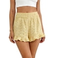 thumbnail image 4 of GUACER Shorts for Women Trendy Elastic Waisted Embroidered Ruffle Shorts with Pockets Loose Summer Casual Shorts, 4 of 5
