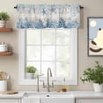 thumbnail image 2 of Ocean Starfish Valance Curtain Vintage Nautical Sea Jellyfish Seahorse Coral Seaweed Window Valances Rod Pocket Short Curtains Window Treatments for Kitchen Bedroom Bathroom Laundry 60" x 18", 2 of 9