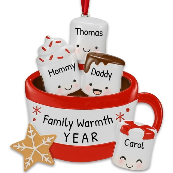 Personalized Smores Family of 4 Ornament 2024 Marshmallow Family Gifts 1 Count - Ornaments by Elves