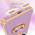 thumbnail image 6 of iPhone 15 Pro Case[with 360°Rotatable Ring Holder Stand][Support Magnetic Car Mount][Shiny Plating Gold] Slim Thin Soft TPU Shockproof Protective Case for iPhone 15 Pro for Women Men Boy,Purple, 6 of 14