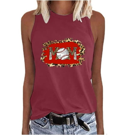

Summer Blousees for Women 2023 Fashion Women Printing Round-Neck Sleeveless Block Shirts Tunic Tee Tops Casual Vest tops Summer Blousees for Women 2023 Wine XXL