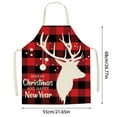 thumbnail image 2 of 1PC Red Plaid Printing Christmas Kitchen Apron Merry Christmas Snowflake Apron Christmas Deer Snowflake Christmas Decorations Kitchen Adults Sleeveless Bib Thanksgiving Apron for Men Apron Men S, 2 of 5