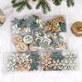 thumbnail image 2 of 24PCS/Box Vintage Snowflake Christmas Wooden Pendants Ornaments Christmas Tree Ornaments Christmas Decorations Hanging Gifts, 2 of 5