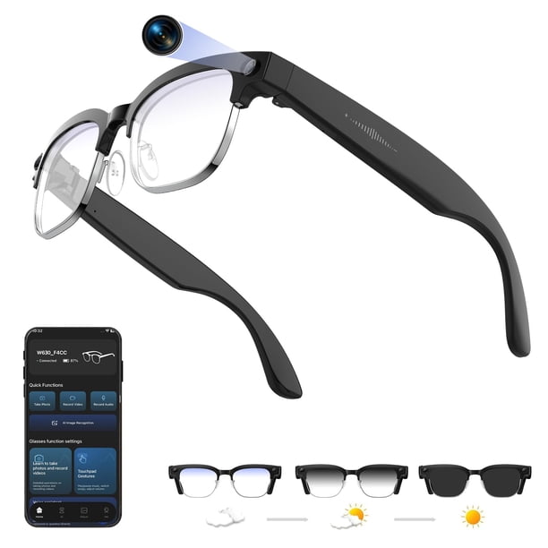 Gafas inteligentes loangyunfone AI con cámara 8MPW 1080P Bluetooth