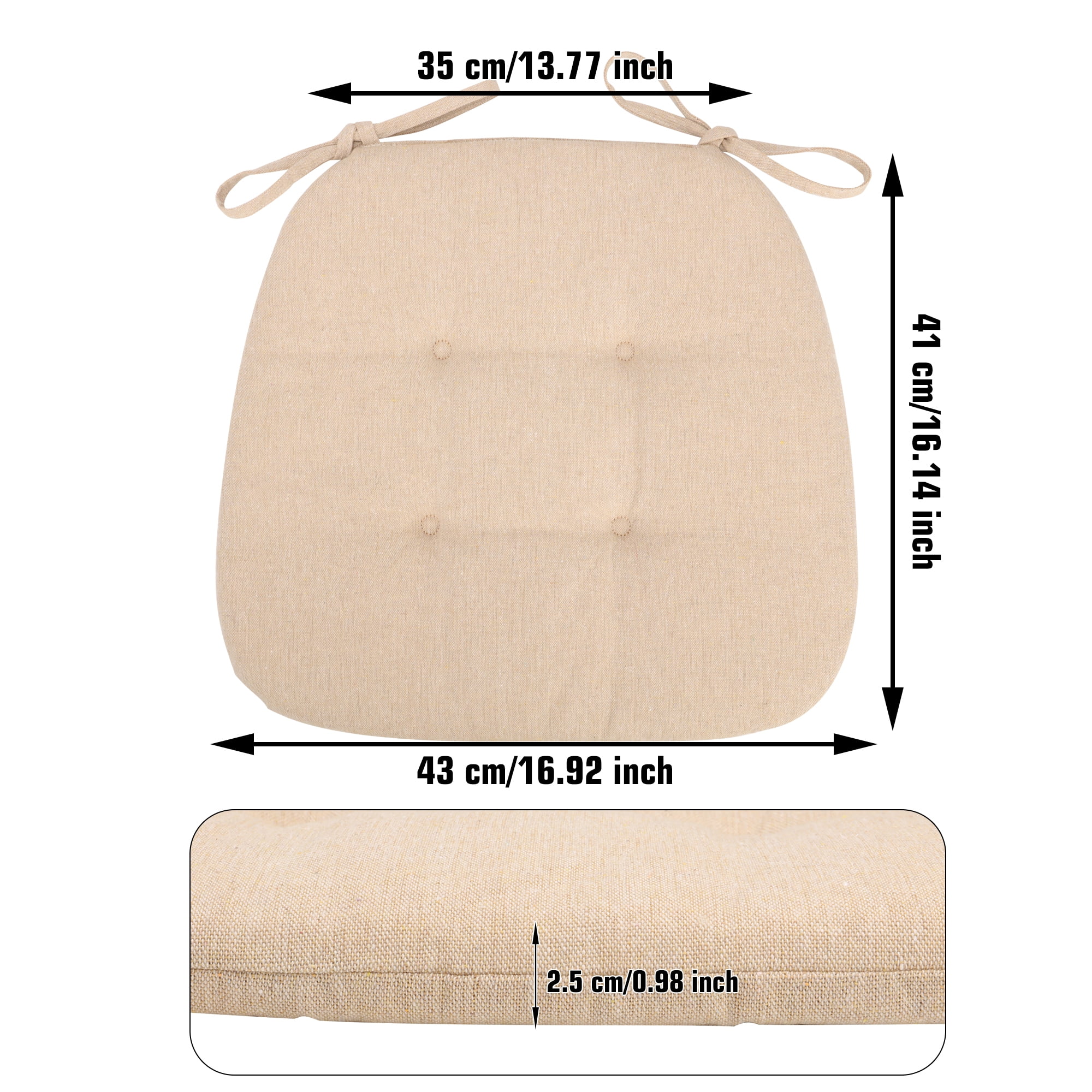 LELINTA Patio Seat Cushions D16 x W17 Inches Outdoor Chair Pads All Weather Chair Cushions for Garden Patio Furniture Chair Home Set of 4