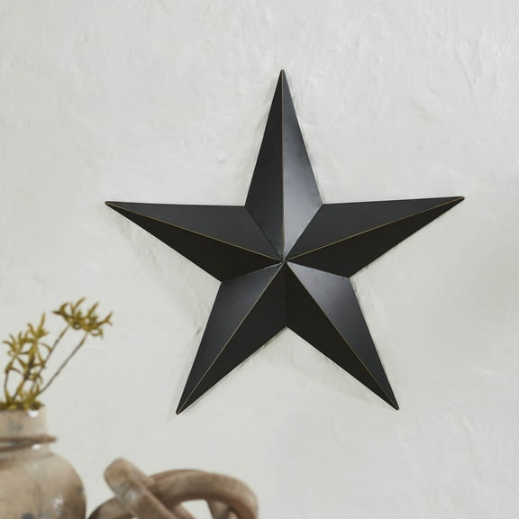 VHC Brands Patriotic Metal Star Distressed 18x18, Independence Day Decor, Decorative Wall Hanging, Rustic Farmhouse Decorations, Country Black, Vintage Tan