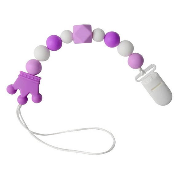 BESTSKY Pacifier Chain,Comfortable Wear Pacifier Holder,Anti-Drop Chain Pacifier Clip,Purple