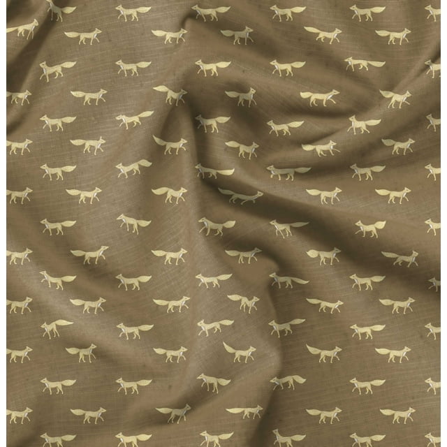 Soimoi Cotton Jersey Fabric Fox Animal Printed Fabric 1 Yard 58 Inch Wide