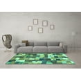 thumbnail image 3 of Ahgly Company Indoor Rectangle Checkered Turquoise Blue Modern Area Rugs, 8' x 10', 3 of 4