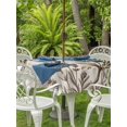 thumbnail image 4 of Outdoor Tablecloth with Umbrella Hole Zipper Teal Floral Round Tablecloth 54" Waterproof Outside Table Cloth Vintage Flowers Butterfly Retro Art Patio Table Cover Tablecloths for Picnic Party, 4 of 8