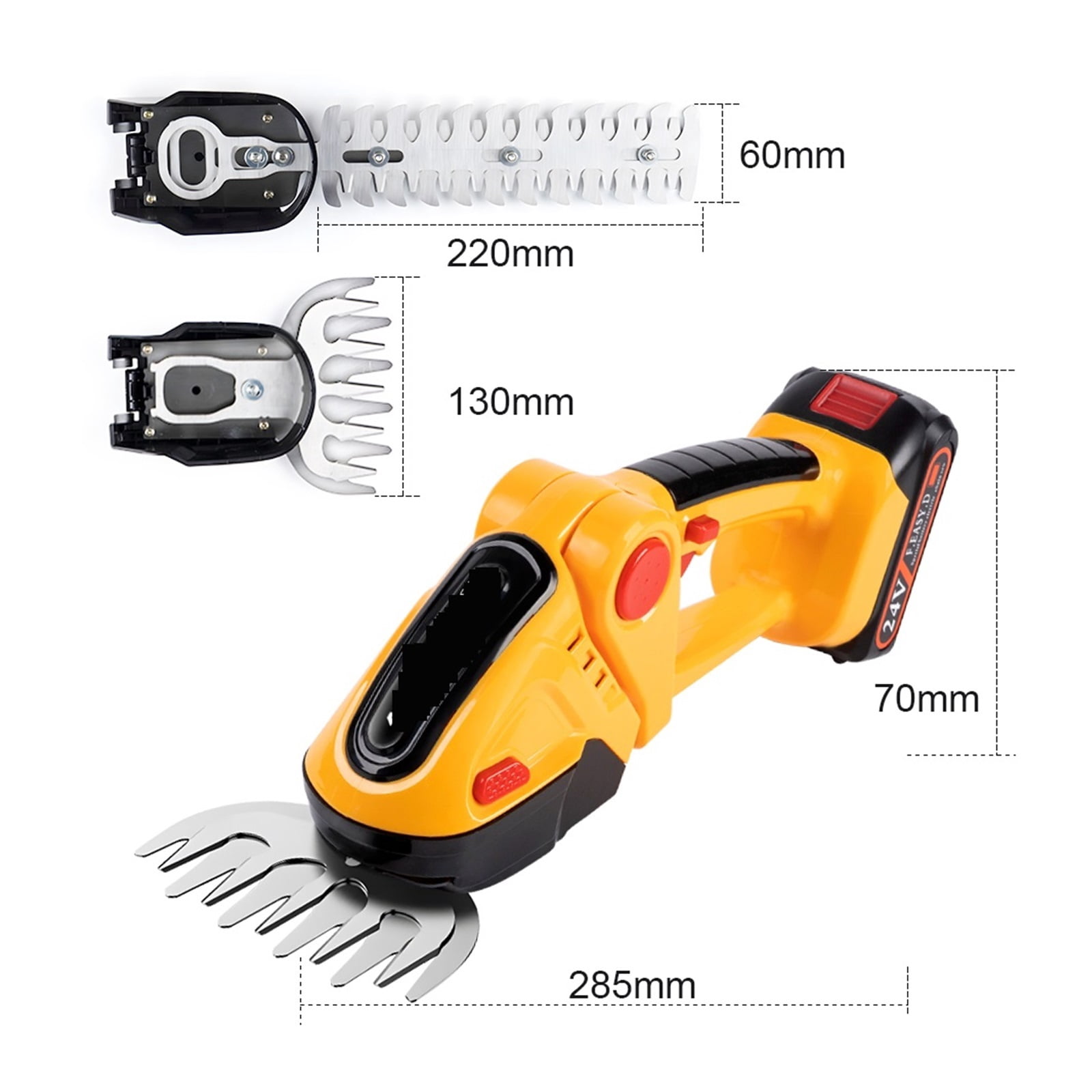 2 In 1 24V Cordless Electric Hedge Trimmer 20000RPM Rechargeable Handheld Household Shrub Weeding Pruning Mower Garden Tools ,2 IN 1 Trimmer & Edger