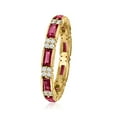 thumbnail image 3 of Ross-Simons 1.50 ct. t.w. Rhodolite Garnet and White Zircon Ring in 18kt Gold Over Sterling, Women's, Adult, 3 of 5
