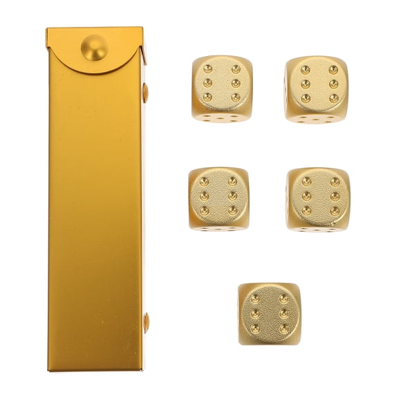 KAKOWELY 1 juego de dados para fiestas, dados de juego sencillos, accesorios de aleación de aluminio, dados pequeños para manualidades