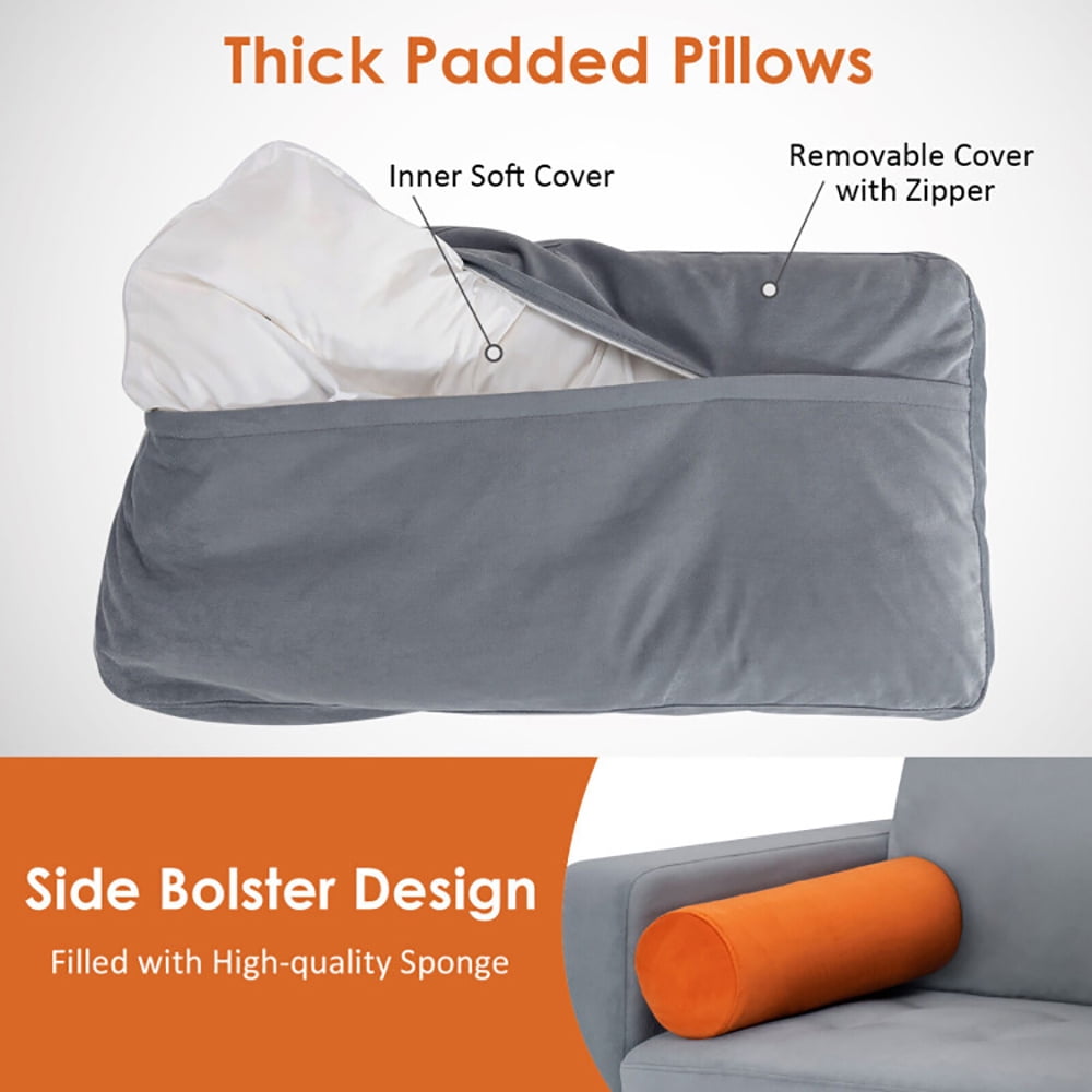 Finihen L-shaped Sectional Sofa Couch, Modular L-shaped 3-Seat Sectional Sofa with Reversible Chaise and 2 USB Ports, for Living Room, Light Gray Finihen L-shaped Sectional Sofa Couch, Modular L-shaped 3-Seat Sectional Sofa with Reversible Chaise and 2 USB Ports, for Living Room, Light Gray