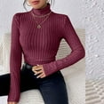 thumbnail image 7 of Wlynlyn Womens Long Sleeve Tops Turtleneck Thermal Underwear Tops Ribbed Knit Basic Slim Lightweight Fall Fashion Top, 7 of 7