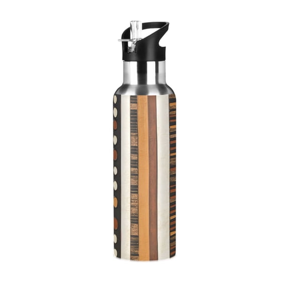 Yayeee 20oz Insulated Water Bottle Double Wall Stainless Steel with Flip Straw Lid, Abstract Dots