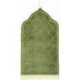 thumbnail image 1 of Muslim Prayer Rug Gold Rimmed Soft Thick Flannel Prayer Carpet Mat 25.5x45 Inch One of Three Random Patterns, Pea Green, 1 of 7