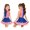 Blue Red White, variant on iiniim Girls Cheerleading Outfit Back Invisible Zipper Color Block Striped Crop Top with Rhinestone Stars Skirt Blue Red White 8