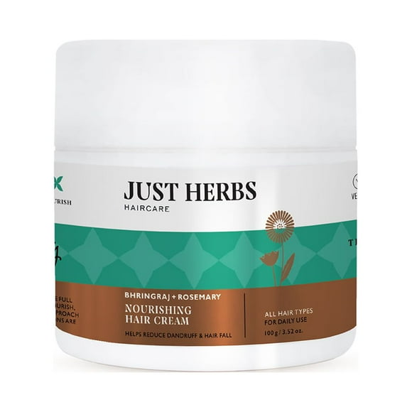 Just Herbs Nourishing Hair Cream for Men & Women with Bhringraj & Rosemary, Helps Reduce Dandruff and Hairfall 100 g