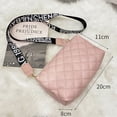 thumbnail image 3 of Mobile Phone Bag Trendy Letter Strap Gift Girls Solid color PU Leather Messenger Bag Phone Pocket Small Square Bag Handbag Single Shoulder Bag PINK, 3 of 8