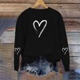 thumbnail image 5 of Valentine Shirts For Women Cute Casual Heart Print Graphic Sweatshirt Funny Crew Neck Plus Size Long Sleeve Pullover Tops, 5 of 6