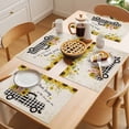 thumbnail image 5 of Cute Pig Placemats Set of 8 County Sunflowers Truck Farmhouse Black White Plaid Place Mats Indoor Wipeable Table Mats Washable Dining Table Placemats for Kitchen Holiday Party Home Decor 13x19 Inch, 5 of 9