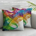 thumbnail image 3 of Creowell  Abstract Throw Pillow Cushion Cover, Styled Wavy Ribbon Line and Smoked Rainbow Like Cool Graphic Artwork, Decorative Square Accent Pillow Case, 3 of 5