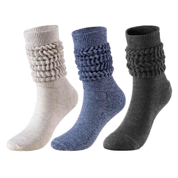 Wensltd Women Soft Comfortable Slouch Socks Casual Stretch Loose Fit Mid Calf Fashion Daily Wear Ankle Socks Gray