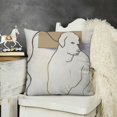 thumbnail image 2 of YINGXI Throw Pillow Cushion Case, Line Art Woman Portrait with Details, Accent Double-Sided Digital Printing,Tan Amber Lavender 18x18in, 2 of 5