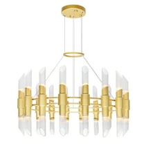 CWI Lighting Croissant 36 Light Contemporary Metal Chandelier in Satin Gold