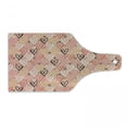 thumbnail image 1 of Coral Cutting Board, Scribbled Little and Big Different Size Heart Forms Love Valentines Mothers Day Theme, Decorative Tempered Glass Cutting and Serving Board, Wine Bottle Shape, Coral, by Ambesonne, 1 of 1