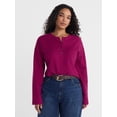thumbnail image 2 of Scenario Women's Thermal Henley Shirt with Long Sleeves, Sizes XS-XXXL, 2 of 6