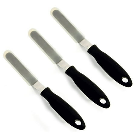 

Norpro Grip-EZ Offset Cupcake Icing Spatula with Silicone Wrapped Stainless Steel Blade 3 Pack