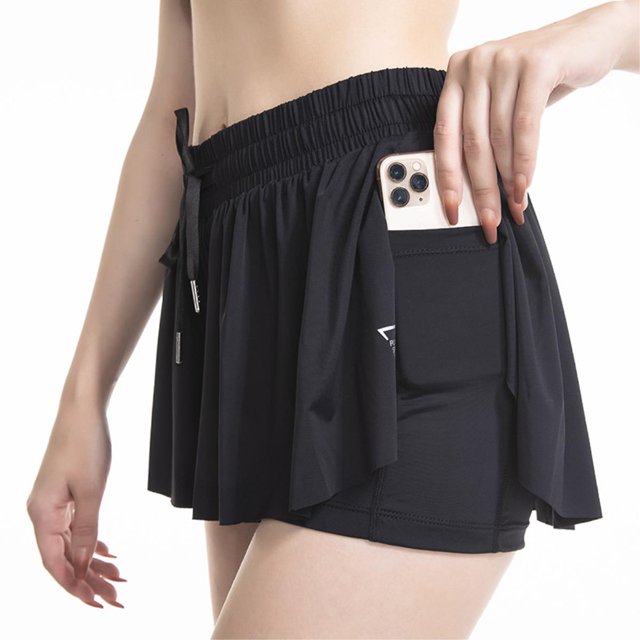 shorts de Yoga culottes de Course Fitness Jupe à Poches