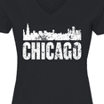 thumbnail image 4 of Inktastic Chicago Skyline Grunge Women's V-Neck T-Shirt, 4 of 5