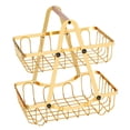 thumbnail image 4 of Organizador de canasta de frutas de cocina organizador decorativo de metal desmontable de 2 niveles Cesta de vegetales de 2 niveles para sala de estar Oro, 4 of 8