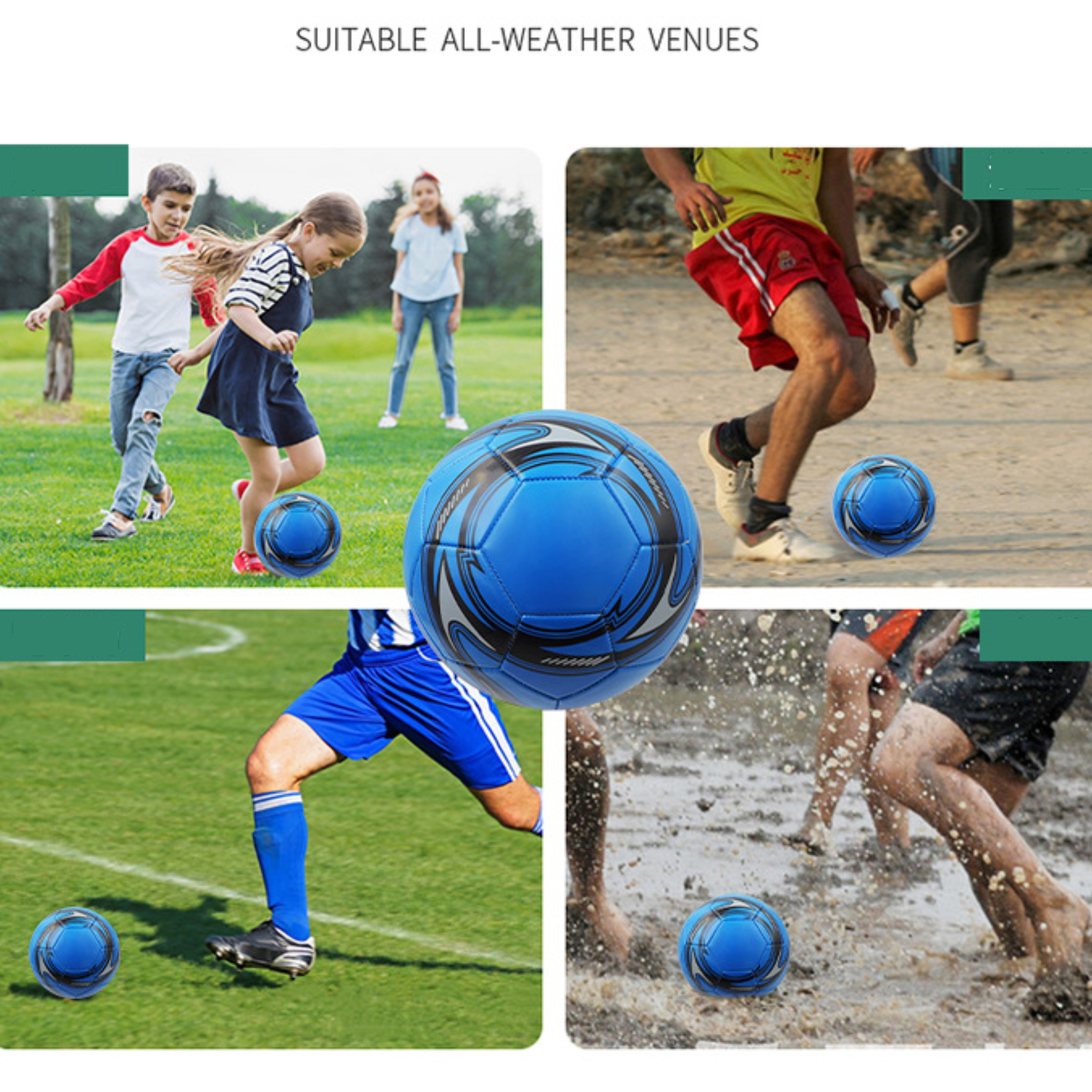 BESTEK Official Size 5 Soccer Ball, Blue photo 5