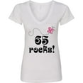 thumbnail image 3 of Inktastic 65th Birthday 65 Rocks Women's V-Neck T-Shirt, 3 of 5