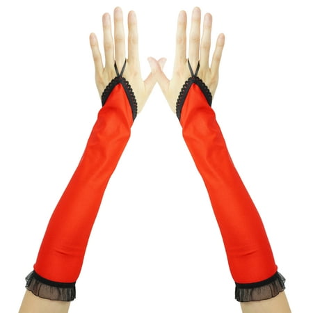 SeasonsTrading Red Spandex Fingerless Gloves - Prom, Wedding, Cosplay, Costume Party,
