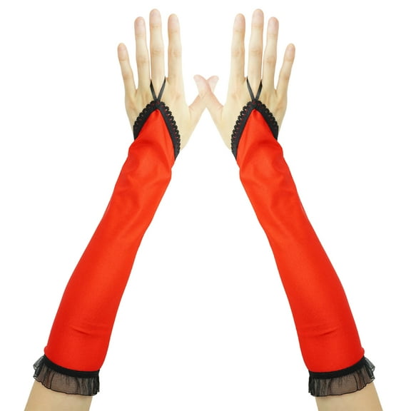 SeasonsTrading Red Spandex Fingerless Gloves - Prom, Wedding, Cosplay, Costume Party, Dance