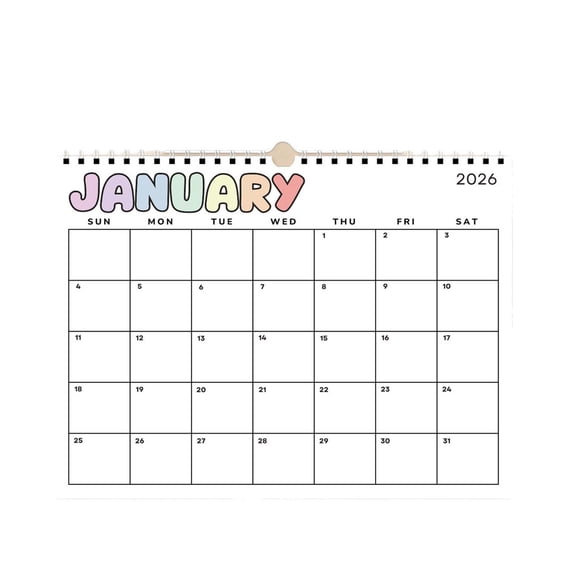2026 English Calendar Alphabet Coil Calendar