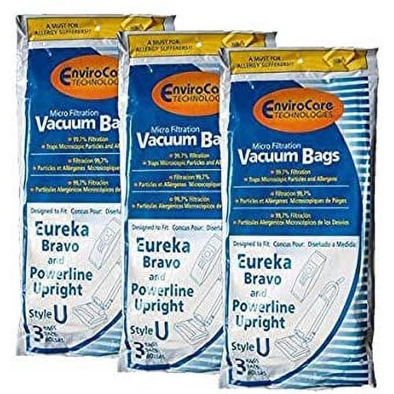 Replacement Part For Eureka Sanitaire Micro Filtration Vacuum Dust Bags Made to fit Type U, 7600, 7700, 7900, 9000 Series, Bravo, Powerline Upright 9Pk # 308
