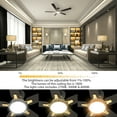 thumbnail image 3 of 52" 5 Blades Indoor Flush Mount Ceiling Fan with Dim LED Light & Remote - Black/Gold, 3 of 10