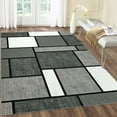 thumbnail image 3 of Haperlare Modern Area Rug Geometric Rug Washable Rug Non Slip Accent Rug Thin Throw Rug for Bedroom Livingroom, 9' x 12' Gray, 3 of 6